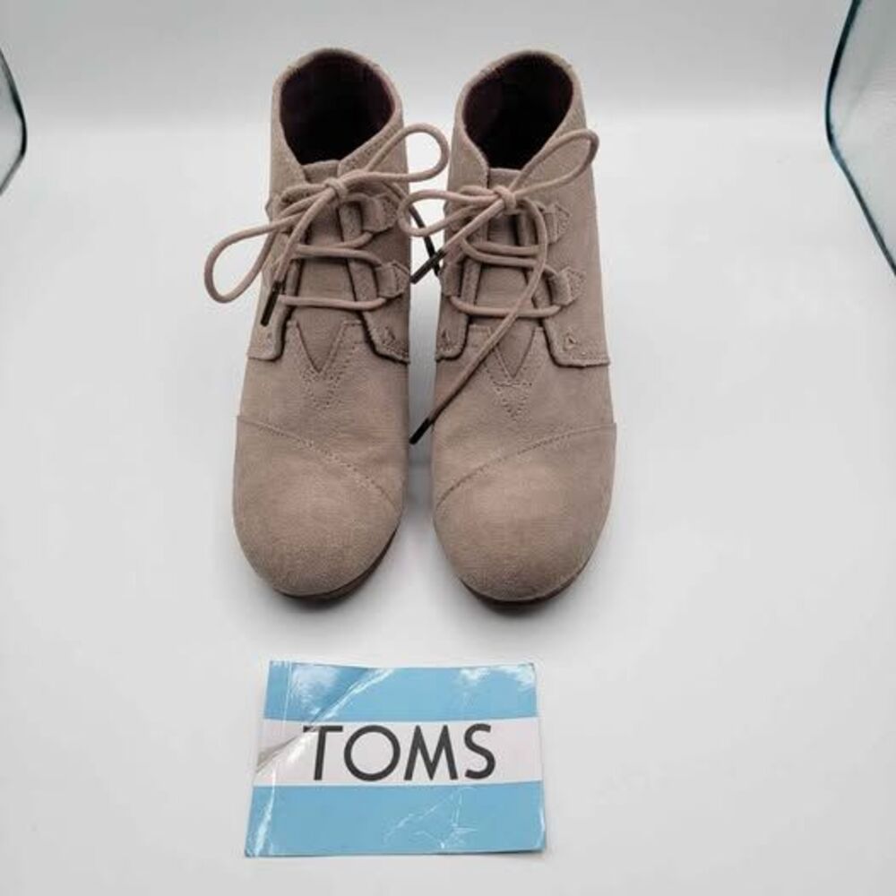 TOMS Desert Wedge Suede Booties